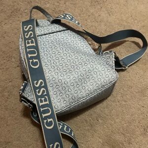 Guess Blue and Gray Monogram Shoulder Bag